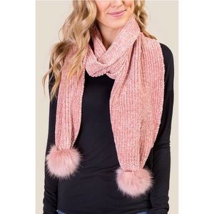 Chenille Pom Scarf NWOT